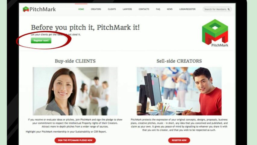 Before you pitch it, PitchMark it!  Let your clients get the idea, but not steal it.